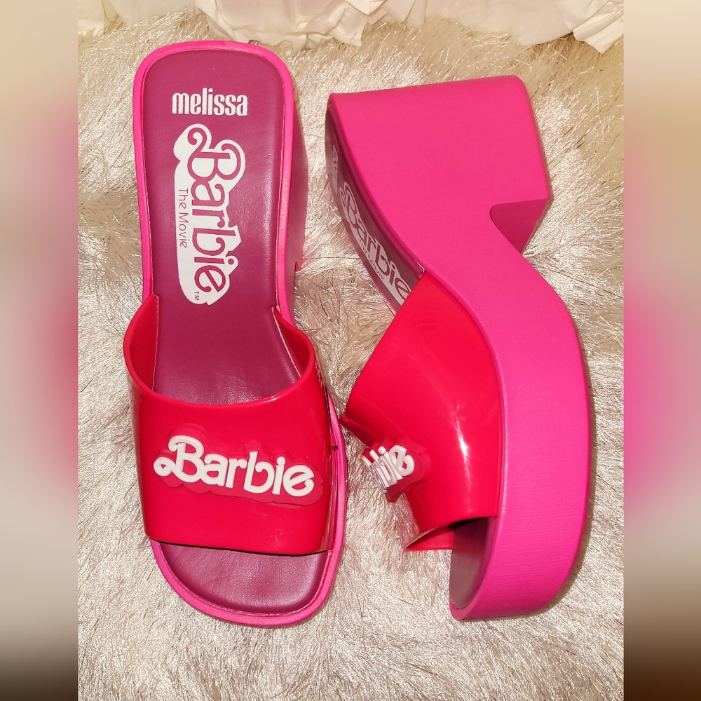 Melissa × barbie pink posh mules limited edition brand new